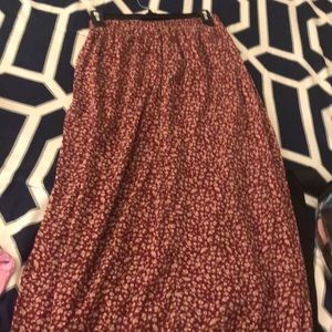 Red Floral print skirt.
